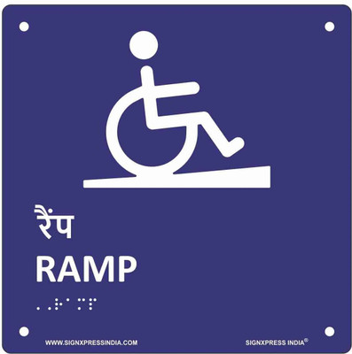Signxpress Ramp acrylic signage board for school hospital hotel self-adhesive Emergency Sign