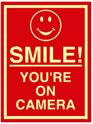 Packgen Packgen Smile your are on camera Signboard 12x18 Inch Emergency Sign(Reflective Sign)
