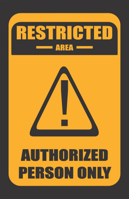 Ordershock Restricted Authorized Person Only Sing Board For Construction 8x5 Inches Emergency Sign