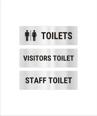 Mindcraftz Toilets Visitors Toilet Staff Toilet Acrylic sign board Emergency Sign(Reflective Sign)