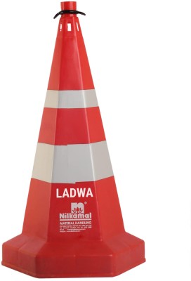 Ladwa Nilkamal Road Traffic Safety Cones, Pack of 1 cone 750mm, 1 mtr chain + 1 hook Emergency Sign(Reflective Sign)