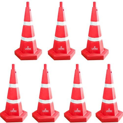 Ladwa 750 mm Heavy Base Traffic Safety Cone With 2 Reflective Strip Emergency Sign(Reflective Sign)