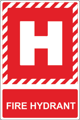 VVWV FIRE HYDRANT SIGN STICKER FOR HOSPITAL, BANK,RESTAURENT Emergency Sign