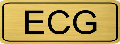 Klowage ECG High Grate Gold Colour Acrylic Sign Board Emergency Sign(Reflective Sign)