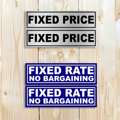 komstec Fixed Price And Fixed Rate Sign Board For Shoes keeper, Shoping Mall Emergency Sign