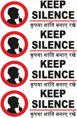 Happy Customise Keep Silence Adhesive Sticker Pack Of 4 Emergency Sign