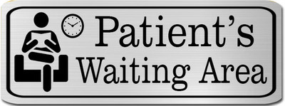 Klowage PATIENT'S WAITING AREA High Grate Silver Colour Acrylic Sign Board Emergency Sign(Reflective Sign)