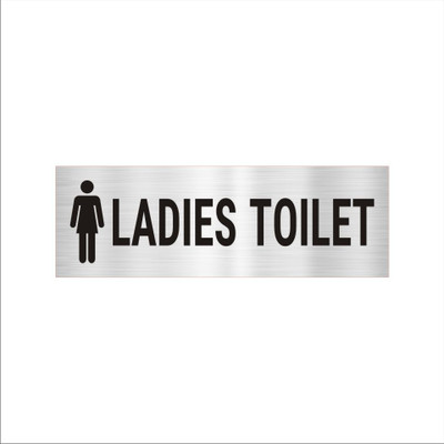 Mindcraftz Ladies Toilet Acrylic Signboard Medium Size Silver Color Emergency Sign(Reflective Sign)