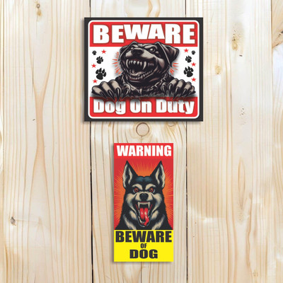 Ordershock Beware of Dog & Warning Beware Of Dog Sign Board For Guard Rooms, Emergency Sign