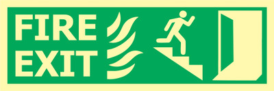 Nvision Glow in Dark Used Staircase right side P4 30x10 CM Emergency Sign