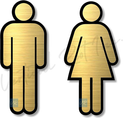PRIBOX Gold Men & Women Cutouts Emergency Sign
