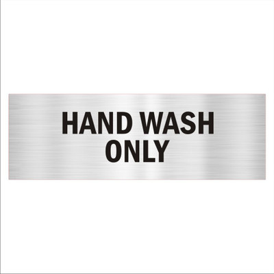 Mindcraftz Hand Wash Only Acrylic Signboard 12 x 4 inches Medium Size Silver Emergency Sign(Reflective Sign)