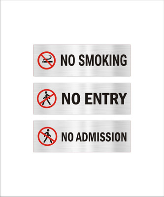Mindcraftz No smoking No Entry No Admission Acrylic sign board Emergency Sign(Reflective Sign)