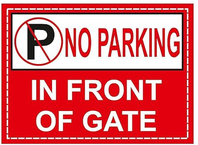 Mojopix No Parking in Front of Gate Emergency Sign Print On 5mm Thick–9x12 inch Sunboard Emergency Sign(Reflective Sign)