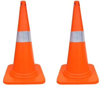 Ladwa Ladwa Flexible Traffic Cone Orange Pack Of 2 Emergency Sign(Reflective Sign)