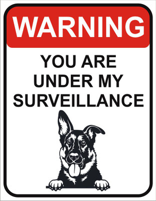 PrintoAd INDIA WARNING BEWARE OF DOG, High Quality Double Side Tape, SURVEILLANCE Emergency Sign
