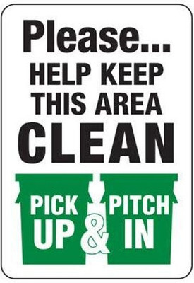 Mojopix Keep this area clean Emergency Sign Print On 5mm Thick–9x12 inch Sunboard Emergency Sign(Reflective Sign)