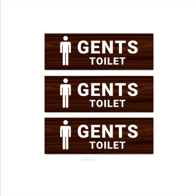 Mindcraftz Gents Toilet Sign board wood texture Emergency Sign(Reflective Sign)