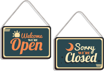 DELWOR Welcome We're Open, Sorry We're Closed Emergency Sign