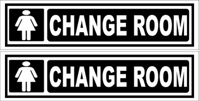Ordershock Change Room Sign Board for Mall, Shop Multicolor Sunboard 8x2 Inch Emergency Sign