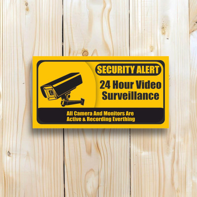 voorkoms Security Alert 24 Hours Video Survillia1nce Sun Board For Home, 8x4 Inches Emergency Sign