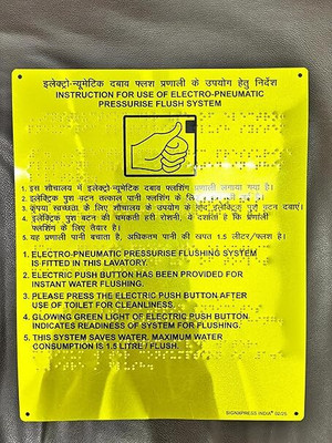 Signxpress Electro-Pneumatic Flush System Sign Emergency Sign(Reflective Sign)