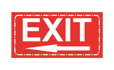 IDPZ Gate Exit Signboard Waterproof Size 6X12 Inch Pack 2 Pcs Emergency Sign