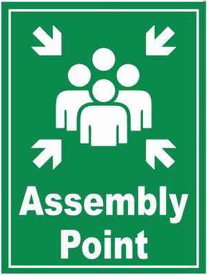 SRKAVTRADERS Assembly Point Emergency Sign(Reflective Sign)