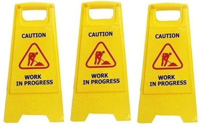 SOLACE HYGIENE Work In Progress Safety Signboard for Construction-Maintenance-Cleaning-03PCS. Emergency Sign(Reflective Sign)