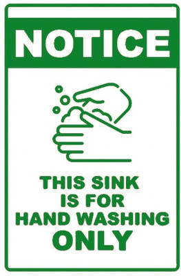 stylishdecor This Sink is for Hand wash only Emergency Sign(Reflective Sign)