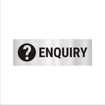 Mindcraftz ENQUIRY Acrylic sign board 12 x 4 inches 2mm thick Silver Color Emergency Sign(Reflective Sign)