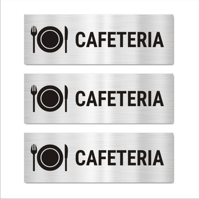 Mindcraftz Cafeteria Acrylic Sign Board Silver Color Emergency Sign(Reflective Sign)