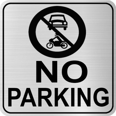Klowage NO PARKING Only High Grate Silver Colour Acrylic Sign Board Emergency Sign(Reflective Sign)
