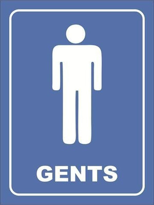Packgen Gents Toilets Signboard 12x18 Inch Emergency Sign(Reflective Sign)