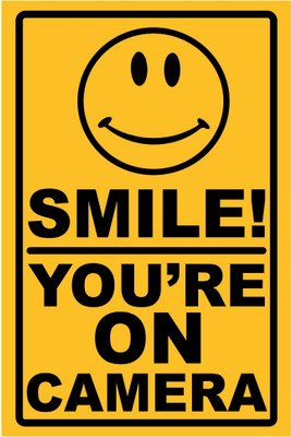 Ordershock Smile You’re On Camera Sign Board For Office, Colleges Sunboard 6x4 Inch Emergency Sign