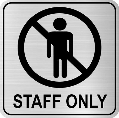 Klowage STAFF Only High Grate Silver Colour Acrylic Sign Board Emergency Sign(Reflective Sign)