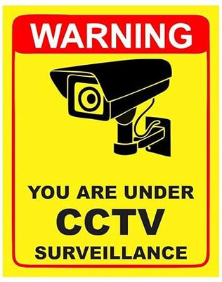 Mojopix Warning CCTV Surveillance Emergency Sign Print On 5mm Thick–9x12 inch Sunboard Emergency Sign(Reflective Sign)