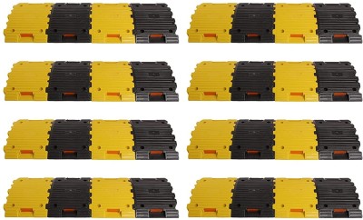 Kunplast Plastic Speed Breaker With Heavy Duty, 8 Meter 50MM, 16X Yellow - 16X Black Emergency Sign