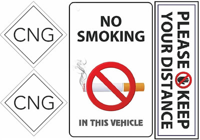 creationNdecore cng,no smoking,keep the distance Emergency Sign(Reflective Sign)