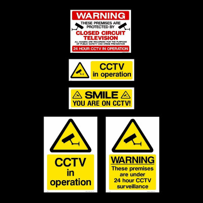 creationNdecore SINFLE CCTV CAMERA STICKER Emergency Sign(Reflective Sign)