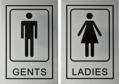 URBAN BOX Ladies Gents Signage Adhesive Sticker for toilet,Restroom,Office,Hospital,Mall Emergency Sign