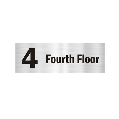 Mindcraftz Fourth Floor Acrylic sign board 12 x 4 inches 2mm thick Silver Color Emergency Sign(Reflective Sign)