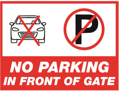 SRKAVTRADERS NO PARKING In Front of Gate Sign Emergency Sign(Reflective Sign)