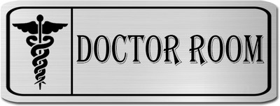 Klowage DOCTOR ROOM High Grate Silver Colour Acrylic Sign Board Emergency Sign(Reflective Sign)