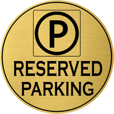 Klowage RESERVED PARKING Gold & Black Acrylic Engraving Emergency Sign Emergency Sign(Reflective Sign)