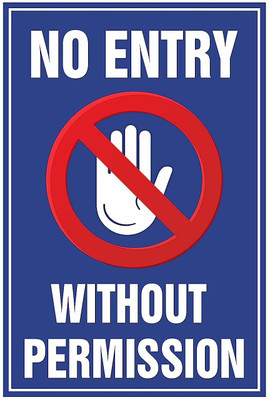 stylishdecor No entry without permission Emergency Sign(Reflective Sign)
