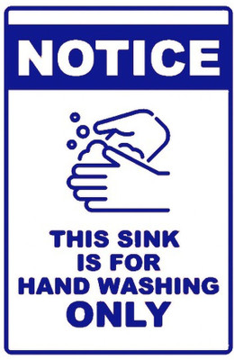 stylishdecor This Sink is for Hand wash only Emergency Sign(Reflective Sign)