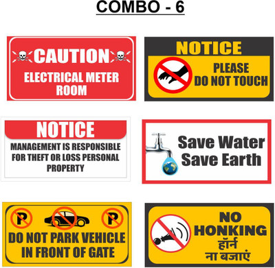 Ordershock Combo Of 6 Sign Board For Workshops, Canteens & Waiting Rooms Emergency Sign