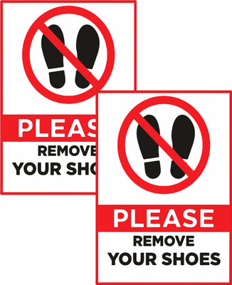The Printpack Remove Your Shoes Sign pack of 2 Emergency Sign