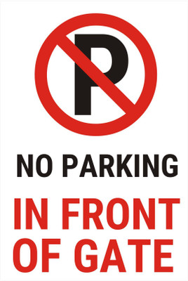 Mindcraftz No Parking Acrylic sign board silver color sticker Emergency Sign(Reflective Sign)